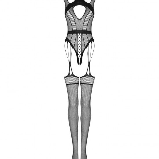 Ажурний бодістокінг з отворами Obsessive Bodystocking G327 black S/M/L, чорний, комбінезон, з доступ Ажурний бодістокінг з отворами Obsessive Bodystocking G327 black S/M/L, чорний, комбінезон, з доступ