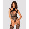 (SALE) Ажурний бодістокінг з отворами Obsessive Bodystocking G327 black S/M/L, чорний, комбінезон, з доступ