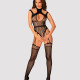 Ажурний бодістокінг з отворами Obsessive Bodystocking G327 black S/M/L, чорний, комбінезон, з доступ Ажурний бодістокінг з отворами Obsessive Bodystocking G327 black S/M/L, чорний, комбінезон, з доступ