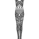 Сітчастий бодістокінг з вирізами та малюнком Obsessive Bodystocking G328 S/M/L, чорний, комбінезон Сітчастий бодістокінг з вирізами та малюнком Obsessive Bodystocking G328 S/M/L, чорний, комбінезон