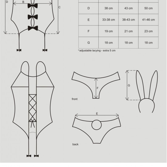 Еротичний костюм зайчика Obsessive Bunny suit 4 pcs costume pink S/M, рожевий, топ з підв’язками, тр Еротичний костюм зайчика Obsessive Bunny suit 4 pcs costume pink S/M, рожевий, топ з підв’язками, тр