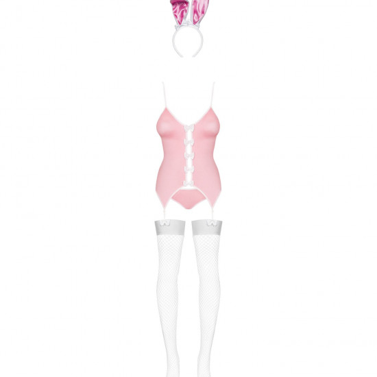 Еротичний костюм зайчика Obsessive Bunny suit 4 pcs costume pink L/XL, рожевий, топ з підв’язками, т Еротичний костюм зайчика Obsessive Bunny suit 4 pcs costume pink L/XL, рожевий, топ з підв’язками, т