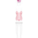 Еротичний костюм зайчика Obsessive Bunny suit 4 pcs costume pink L/XL, рожевий, топ з підв’язками, т Еротичний костюм зайчика Obsessive Bunny suit 4 pcs costume pink L/XL, рожевий, топ з підв’язками, т