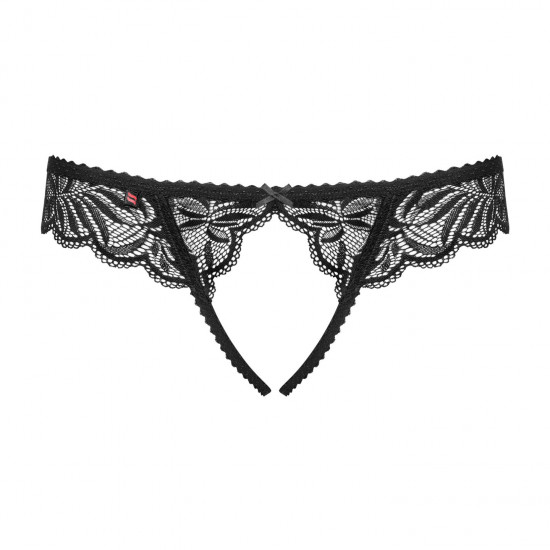 Мереживні танга з доступом Obsessive Contica crothchles thong L/XL, чорні Мереживні танга з доступом Obsessive Contica crothchles thong L/XL, чорні