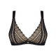 Мереживний бюстгальтер із трикутною чашкою Obsessive Estiqua bra XS/S, чорний, широкі лямки Мереживний бюстгальтер із трикутною чашкою Obsessive Estiqua bra XS/S, чорний, широкі лямки