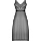 Напівпрозора довга сорочка Obsessive Estiqua chemise M/L, чорний, асиметричний крій Напівпрозора довга сорочка Obsessive Estiqua chemise M/L, чорний, асиметричний крій