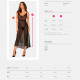 Напівпрозора довга сорочка Obsessive Estiqua chemise XL/2XL, чорний, асиметричний крій Напівпрозора довга сорочка Obsessive Estiqua chemise XL/2XL, чорний, асиметричний крій