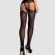 Панчохи-стокінги з рослинним малюнком Obsessive Garter stockings S206 black S/M/L чорні, імітація га Панчохи-стокінги з рослинним малюнком Obsessive Garter stockings S206 black S/M/L чорні, імітація га