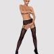 Панчохи-стокінги з рослинним малюнком Obsessive Garter stockings S206 black S/M/L чорні, імітація га Панчохи-стокінги з рослинним малюнком Obsessive Garter stockings S206 black S/M/L чорні, імітація га