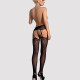 Панчохи-стокінги з рослинним малюнком Obsessive Garter stockings S206 black S/M/L чорні, імітація га Панчохи-стокінги з рослинним малюнком Obsessive Garter stockings S206 black S/M/L чорні, імітація га