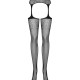 Сітчасті панчохи-стокінги з квітковим малюнком Obsessive Garter stockings S207 S/M/L, чорні, імітаці Сітчасті панчохи-стокінги з квітковим малюнком Obsessive Garter stockings S207 S/M/L, чорні, імітаці