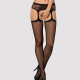 Сітчасті панчохи-стокінги з візерунком на сідницях Obsessive Garter stockings S232 S/M/L, чорні, імі Сітчасті панчохи-стокінги з візерунком на сідницях Obsessive Garter stockings S232 S/M/L, чорні, імі