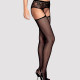 Сітчасті панчохи-стокінги з мереживним поясом Obsessive Garter stockings S307 XL/X, чорні, імітація Сітчасті панчохи-стокінги з мереживним поясом Obsessive Garter stockings S307 XL/X, чорні, імітація