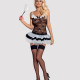 Еротичний костюм покоївки зі спідницею Obsessive Housemaid 5 pcs costume L/XL, чорно-білий, топ з пі Еротичний костюм покоївки зі спідницею Obsessive Housemaid 5 pcs costume L/XL, чорно-білий, топ з пі