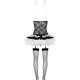 Еротичний костюм покоївки зі спідницею Obsessive Housemaid 5 pcs costume L/XL, чорно-білий, топ з пі Еротичний костюм покоївки зі спідницею Obsessive Housemaid 5 pcs costume L/XL, чорно-білий, топ з пі
