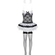 Еротичний костюм покоївки зі спідницею Obsessive Housemaid 5 pcs costume L/XL, чорно-білий, топ з пі Еротичний костюм покоївки зі спідницею Obsessive Housemaid 5 pcs costume L/XL, чорно-білий, топ з пі