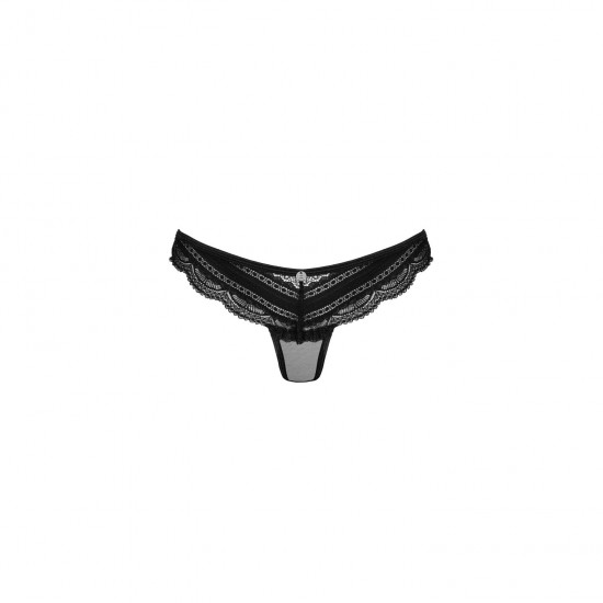 Напівпрозорі трусики з підвіскою Obsessive Ivannes panties black L/XL, чорні Напівпрозорі трусики з підвіскою Obsessive Ivannes panties black L/XL, чорні
