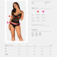 Напівпрозорий набір з прикрасами Obsessive Ivannes top & thong 2XL/3XL, чорний, топ та танга Напівпрозорий набір з прикрасами Obsessive Ivannes top & thong 2XL/3XL, чорний, топ та танга