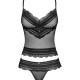 Напівпрозорий набір з прикрасами Obsessive Ivannes top & thong 2XL/3XL, чорний, топ та танга Напівпрозорий набір з прикрасами Obsessive Ivannes top & thong 2XL/3XL, чорний, топ та танга