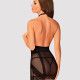 Напівпрозора сорочка з відкритими грудьми Obsessive Lacrisia chemise XL/2XL, чорна, з чокером Напівпрозора сорочка з відкритими грудьми Obsessive Lacrisia chemise XL/2XL, чорна, з чокером