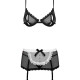 Еротичний костюм покоївки Obsessive Maidme set 5pcs S/M, бюстгальтер, пояс з фартухом, панчохи, стрі Еротичний костюм покоївки Obsessive Maidme set 5pcs S/M, бюстгальтер, пояс з фартухом, панчохи, стрі