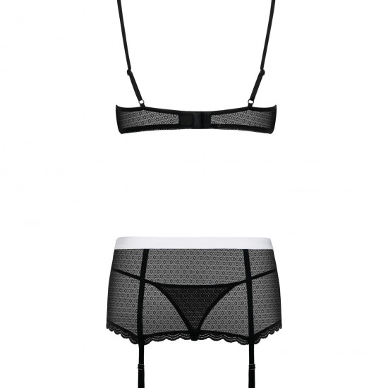 Еротичний костюм покоївки Obsessive Maidme set 5pcs L/XL, бюстгальтер, пояс з фартухом, панчохи, стр Еротичний костюм покоївки Obsessive Maidme set 5pcs L/XL, бюстгальтер, пояс з фартухом, панчохи, стр