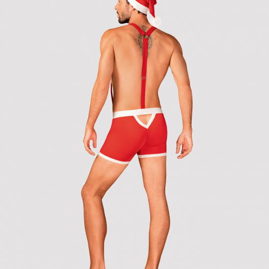 Чоловічий еротичний костюм Санта-Клауса Obsessive Mr Claus S/M, боксери на підтяжках, шапочка з помп Чоловічий еротичний костюм Санта-Клауса Obsessive Mr Claus S/M, боксери на підтяжках, шапочка з помп