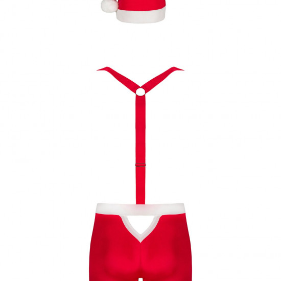 Чоловічий еротичний костюм Санта-Клауса Obsessive Mr Claus L/XL, боксери на підтяжках, шапочка з пом Чоловічий еротичний костюм Санта-Клауса Obsessive Mr Claus L/XL, боксери на підтяжках, шапочка з пом