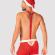 Чоловічий еротичний костюм Санта-Клауса Obsessive Mr Claus L/XL, боксери на підтяжках, шапочка з пом Чоловічий еротичний костюм Санта-Клауса Obsessive Mr Claus L/XL, боксери на підтяжках, шапочка з пом