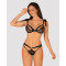 (SALE) Напівпрозорий еротичний комплект Obsessive Obsessivia 2-pcs set black L/XL, бюстгальтер та трусики,