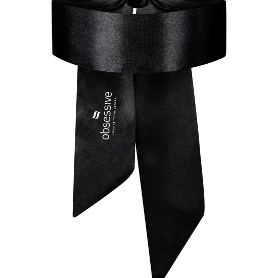 Атласна пов’язка маска Obsessive Blindfold black One size, чорна Атласна пов’язка маска Obsessive Blindfold black One size, чорна