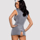 Еротичний костюм стюардеси Obsessive Stewardess 3 pcs costume grey S/M, сірий, сукня, стрінги, пілот Еротичний костюм стюардеси Obsessive Stewardess 3 pcs costume grey S/M, сірий, сукня, стрінги, пілот