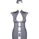 Еротичний костюм стюардеси Obsessive Stewardess 3 pcs costume grey L/XL, сірий, сукня, стрінги, піло Еротичний костюм стюардеси Obsessive Stewardess 3 pcs costume grey L/XL, сірий, сукня, стрінги, піло