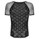 Чоловіча напівпрозора футболка з орнаментом Obsessive T102 T-shirt S/M/L, чорна Чоловіча напівпрозора футболка з орнаментом Obsessive T102 T-shirt S/M/L, чорна