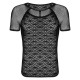 Чоловіча напівпрозора футболка з орнаментом Obsessive T102 T-shirt S/M/L, чорна Чоловіча напівпрозора футболка з орнаментом Obsessive T102 T-shirt S/M/L, чорна