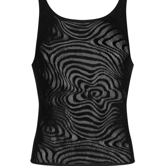 Чоловіча напівпрозора майка-борцовка з візерунком Obsessive T103 tank top S/M/L, чорна Чоловіча напівпрозора майка-борцовка з візерунком Obsessive T103 tank top S/M/L, чорна