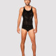 Чоловіча напівпрозора майка-борцовка з візерунком Obsessive T103 tank top S/M/L, чорна Чоловіча напівпрозора майка-борцовка з візерунком Obsessive T103 tank top S/M/L, чорна