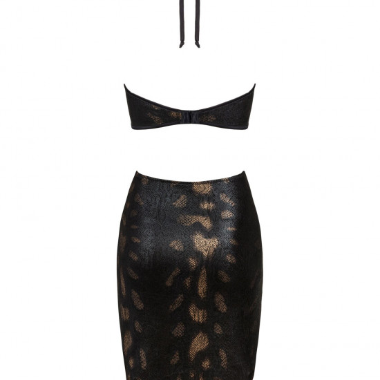 Сукня під зміїну шкіру Obsessive Vivianty dress M/L, чорна Сукня під зміїну шкіру Obsessive Vivianty dress M/L, чорна