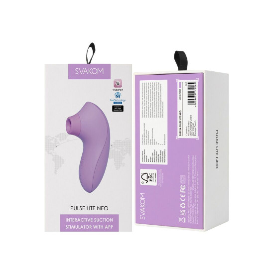 Вакуумний стимулятор Svakom Pulse Lite Neo Lavender, керується зі смартфона Вакуумний стимулятор Svakom Pulse Lite Neo Lavender, керується зі смартфона