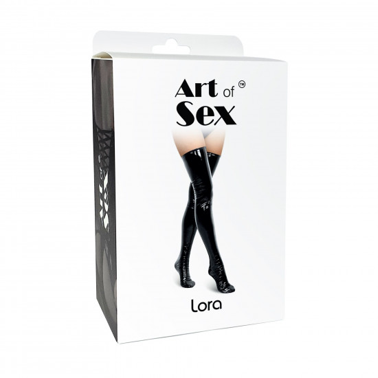 Сексуальні вінілові панчохи Art of Sex - Lora, розмір L, колір червоний Сексуальні вінілові панчохи Art of Sex - Lora, розмір L, колір червоний