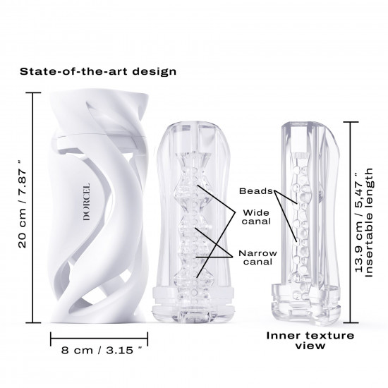 Мастурбатор Dorcel DEEP BLOW WHITE, подвійне використання Мастурбатор Dorcel DEEP BLOW WHITE, подвійне використання