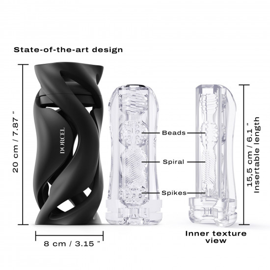 Мастурбатор Dorcel DEEP BLOW BLACK, подвійне використання Мастурбатор Dorcel DEEP BLOW BLACK, подвійне використання