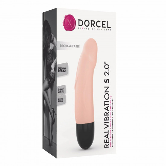 Вібратор Dorcel Real Vibration S Flesh 2.0, діаметр 3,7см, перезаряджається, для точки G Вібратор Dorcel Real Vibration S Flesh 2.0, діаметр 3,7см, перезаряджається, для точки G