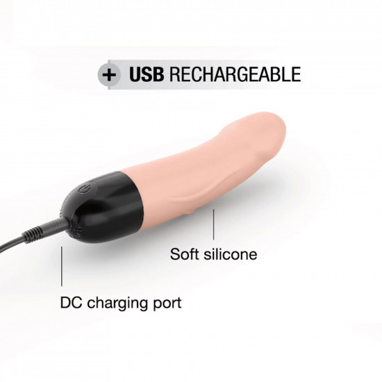 Вібратор Dorcel Real Vibration S Flesh 2.0, діаметр 3,7см, перезаряджається, для точки G Вібратор Dorcel Real Vibration S Flesh 2.0, діаметр 3,7см, перезаряджається, для точки G