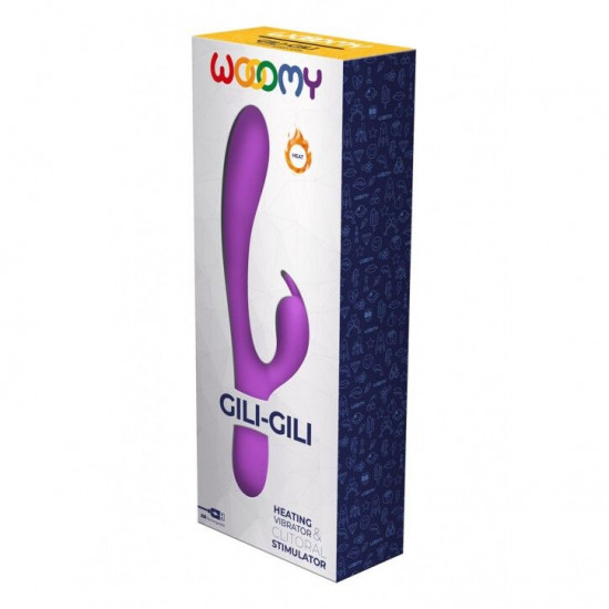 Вібратор-кролик Wooomy Gili-Gili Vibrator with Heat Purple, відросток з вушками, підігрів до 40°С Вібратор-кролик Wooomy Gili-Gili Vibrator with Heat Purple, відросток з вушками, підігрів до 40°С
