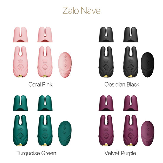 Смарт-вібратор для грудей Zalo - Nave Obsidian Black, пульт ДК, робота через додаток Смарт-вібратор для грудей Zalo - Nave Obsidian Black, пульт ДК, робота через додаток