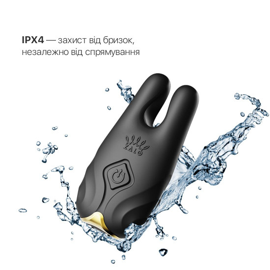 Смарт-вібратор для грудей Zalo - Nave Obsidian Black, пульт ДК, робота через додаток Смарт-вібратор для грудей Zalo - Nave Obsidian Black, пульт ДК, робота через додаток
