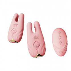 Смарт-вібратор для грудей Zalo - Nave Coral Pink, пульт ДК, робота через додаток