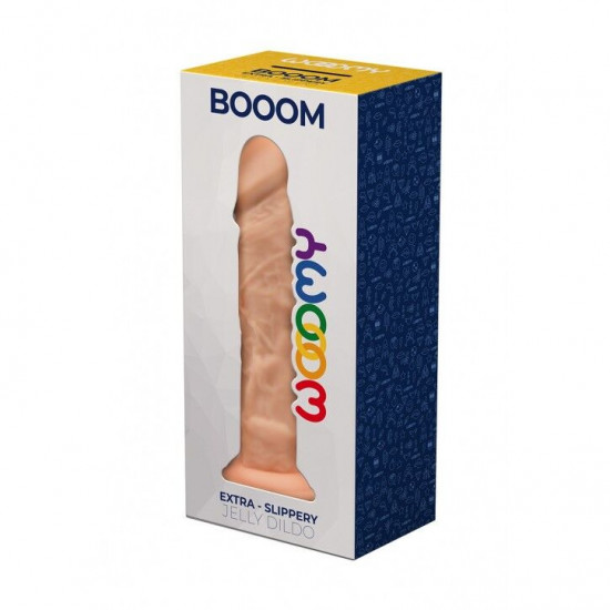 Фалоімітатор Wooomy Booom, з присоскою, сумісний з трусиками для страпона, 19,3х4,3 см Фалоімітатор Wooomy Booom, з присоскою, сумісний з трусиками для страпона, 19,3х4,3 см