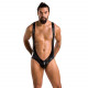 Чоловіче відкрите боді Passion 027 Bruno L/XL Black, під латекс, на шлейках Чоловіче відкрите боді Passion 027 Bruno L/XL Black, під латекс, на шлейках